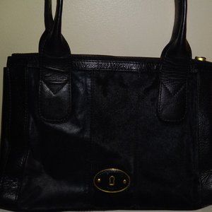Fossil leather + lambskin tote
